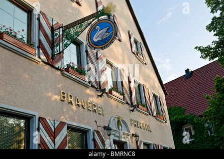 Home brew pub, Brauerei Prechtel, Uehlfeld, Franconia, Bavaria, Germany. Banque D'Images