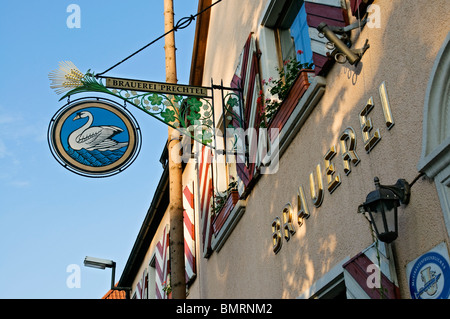 Home brew pub, Brauerei Prechtel, Uehlfeld, Franconia, Bavaria, Germany. Banque D'Images