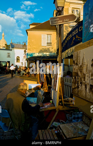 PLACE DU TERTRE, la Butte Montmartre, PARIS, FRANCE Banque D'Images