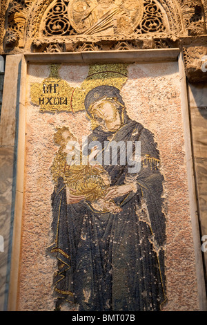 Hodiguitria Mary mozaïque Musée Chora Kariye, également connu sous le nom de Muzesi, Edirnekapi, Istanbul, Turquie Banque D'Images