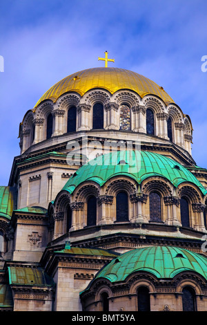 Dômes de la cathédrale Alexandre Nevski Memorial Church à Sofia, Bulgarie Banque D'Images