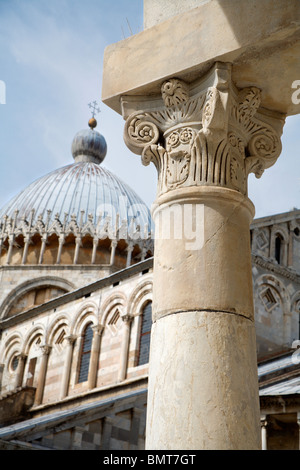 Pise - colonne de la pendaison tower et cathédrale Banque D'Images