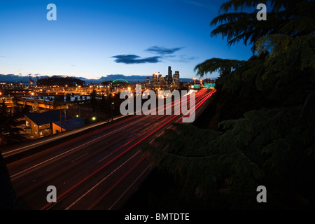 Centre-ville de Seattle de Beacon Hill - Seattle, Washington Banque D'Images