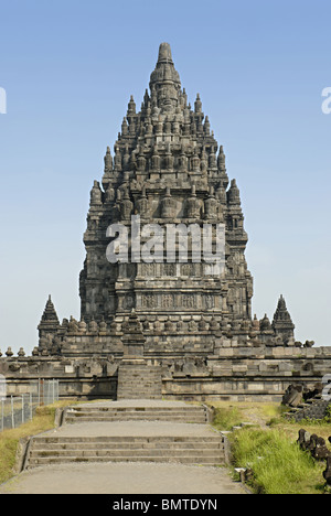 Les temples de Prambanan, Indonesia-Java- temple de Shiva, vue du Nord. Banque D'Images