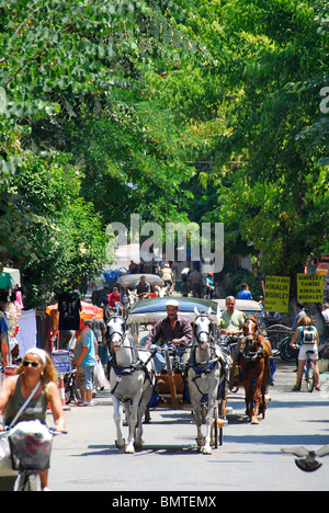 ISTANBUL, TURQUIE. Sur une scène de rue, l'un des Buyukada Îles des Princes dans la mer de Marmara. L'année 2009. Banque D'Images