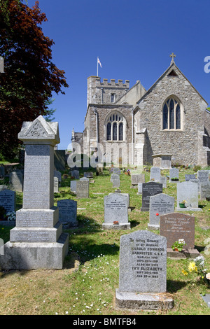 St Gregory's Church et cimetière, Seaton, Devon Banque D'Images