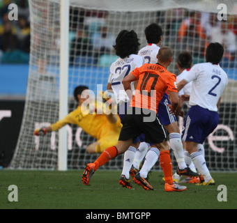 WESLEY SNEIJDER MARQUE1ER RENDEZ V Pays-bas JAPON STADE DE DURBAN DURBAN, AFRIQUE DU SUD 19 Juin 2010 Banque D'Images