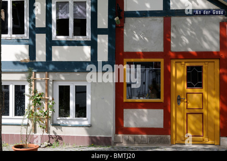 Dans Fachwerkhaus Goslar, Niedersachsen, Deutschland. - Maison à colombages à Goslar, Basse-Saxe, Allemagne. Banque D'Images