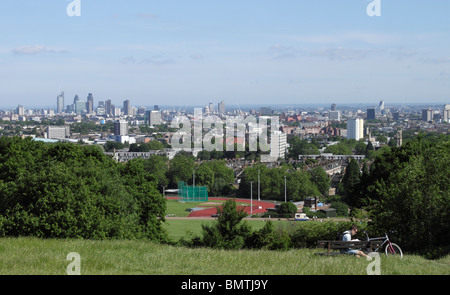 Londres vue sur l'horizon de la colline du Parlement Hampstead Heath Juin 2010 Banque D'Images