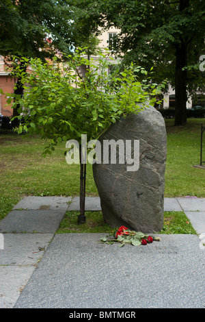 Tombe de politicien et premier ministre Suédois Olof Palme, Adolf Fredrick Cimetière, Stockholm, Suède Banque D'Images