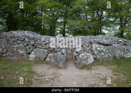 Balnuaran de Clava cimetière préhistorique près d'Inverness, Scotland, UK. L'année 4000 l'ancienne couronne CAIRN ET PASSAGE GRAVES Banque D'Images