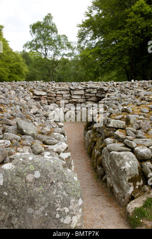 Balnuaran de Clava cimetière préhistorique près d'Inverness, Scotland, UK. L'année 4000 l'ancienne couronne CAIRN ET PASSAGE GRAVES Banque D'Images