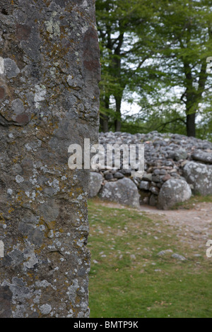 Balnuaran de Clava cimetière préhistorique près d'Inverness, Scotland, UK. L'année 4000 l'ancienne couronne CAIRN ET PASSAGE GRAVES Banque D'Images