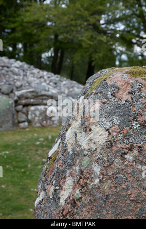 Balnuaran de Clava cimetière préhistorique près d'Inverness, Scotland, UK. L'année 4000 l'ancienne couronne CAIRN ET PASSAGE GRAVES Banque D'Images