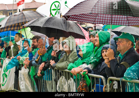 Passe Lega Nord, Pontida, Bergamo province, Italie Banque D'Images