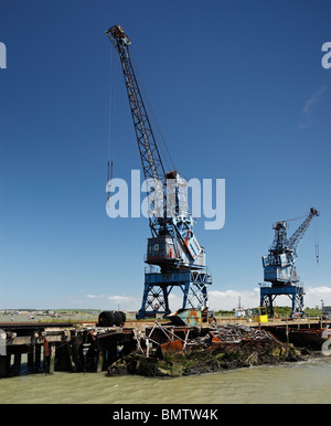 Site industriel désaffecté de lavage du charbon à quai, Sheppey. Banque D'Images