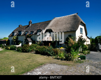 Quay Cottage, la Turquie, l'île de Porlock Weir, Côte d'Exmoor, Somerset, Angleterre Banque D'Images