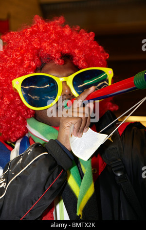 Les fans de football Brésil coupe du monde 2010 Soccer City Banque D'Images