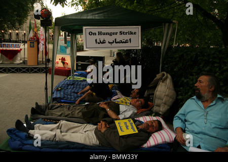 Ashraf grévistes de la faim à Londres Banque D'Images