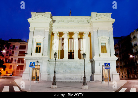 Cason del Buen Retiro, vision de nuit. Madrid, Espagne. Banque D'Images