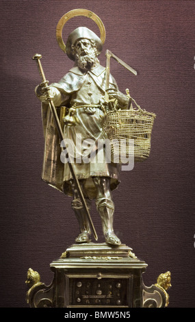 Or Baroque sculpture religieuse St Christopher Banque D'Images