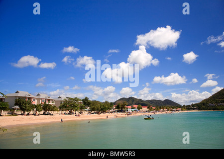 Caraïbes, St Lucia, Rodney Bay, plage de Reduit Banque D'Images