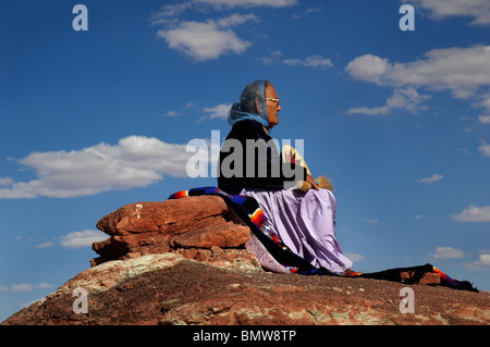 Personnes âgées femme Navajo de Monument Valley Banque D'Images