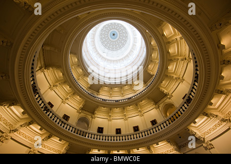 Plafond voûté et galeries Texas State Capitol Building Austin Texas USA Banque D'Images