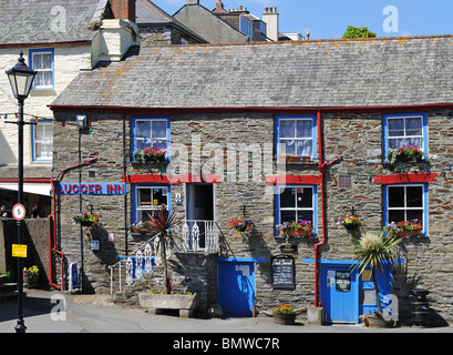 The Warwick guest house sur le quai à polruan à Cornwall, uk Banque D'Images