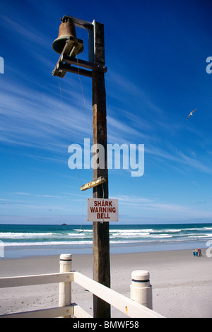 Dunedin Nouvelle-zélande Attention Requin Bell St Clair Beach Banque D'Images