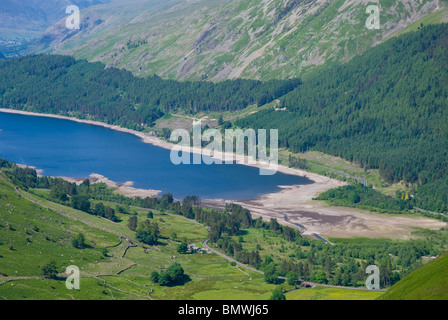 Thirlmere réservoir à de faibles niveaux, Lake District, Cumbria Banque D'Images