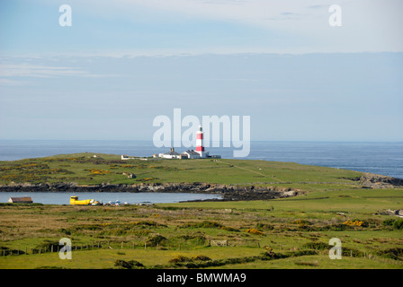 Phare sur Bardsey Island, au nord du Pays de Galles Banque D'Images