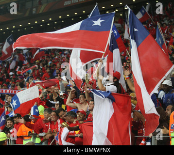 Chili FANS À LA FIN DU MATCH CHILI V SUISSE NELSON MANDELA BAY STADIUM PORT ELIZABETH AFRIQUE DU SUD 21 Juin 2010 Banque D'Images