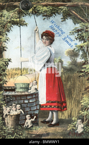 Woman Pulling des enfants d'une même Banque D'Images