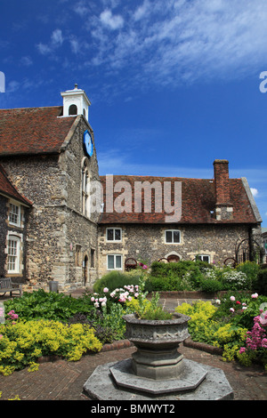 Musée de Canterbury dans la chambre de Lambin construire en 1180, l'hôpital plus tard de pauvres prêtres fondée en 1200 , Canterbury Kent UK Banque D'Images