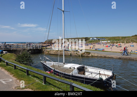 Canal de Bude et Summerleaze Beach, Bude, Cornwall, Angleterre Banque D'Images