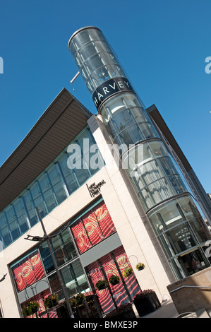 Magasin Harvey Nichols,Nouvelle Cathédrale Street,Manchester, Royaume-Uni. Banque D'Images