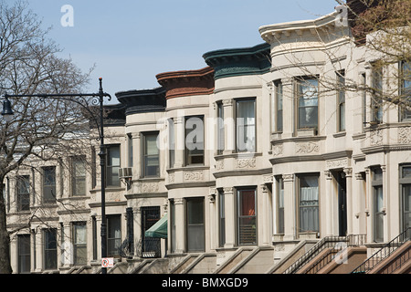 Maisons de Park Slope à Brooklyn Banque D'Images