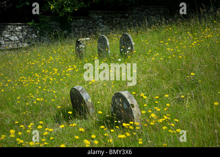 Cimetière Quaker près de la réunion chambre à Colthouse, près de Hawkshead, Parc National de Lake District, Cumbria, Angleterre, Royaume-Uni Banque D'Images