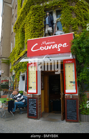 Café bar français exterior Prenzlauer Berg Berlin est Allemagne Europe Banque D'Images