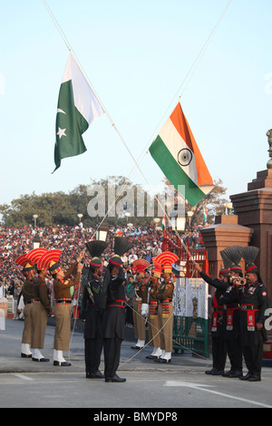 Pak-India border quotidien de rites Banque D'Images