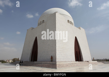 Quaid-i-Azam mausolée, tombe de Jinnah, fondateur du Pakistan. Banque D'Images