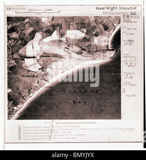 La baie de Sandown, Yaverland, Nr. Bembridge - Île de Wight 3 septembre 1939 Fortifications Banque D'Images