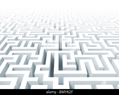 Labyrinthe 3d classic white background Banque D'Images