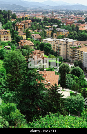 Vue de la ville de Bergame, Italie Ville Banque D'Images