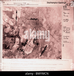 Southampton Eastleigh, Hampshire - 2 juillet 1940 de l'aérodrome l'aérodrome de la Luftwaffe RAF Image aérienne Banque D'Images