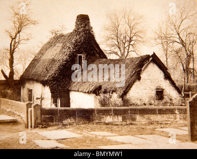 Royaume-uni, Angleterre, Cheshire, Cheadle, ancienne chaumière à St Mary's Churchyard dans les années 1860 (aujourd'hui démoli) Banque D'Images