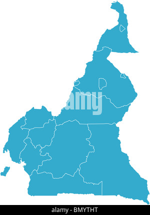 Il y a une carte du Cameroun pays Banque D'Images