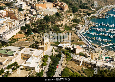 Mgarr, le Port, vue aérienne, l'île de Gozo, République de Malte Banque D'Images