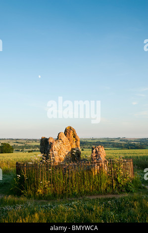 Le Rollright stones, Whispering Knights, Oxfordshire, Angleterre. Banque D'Images